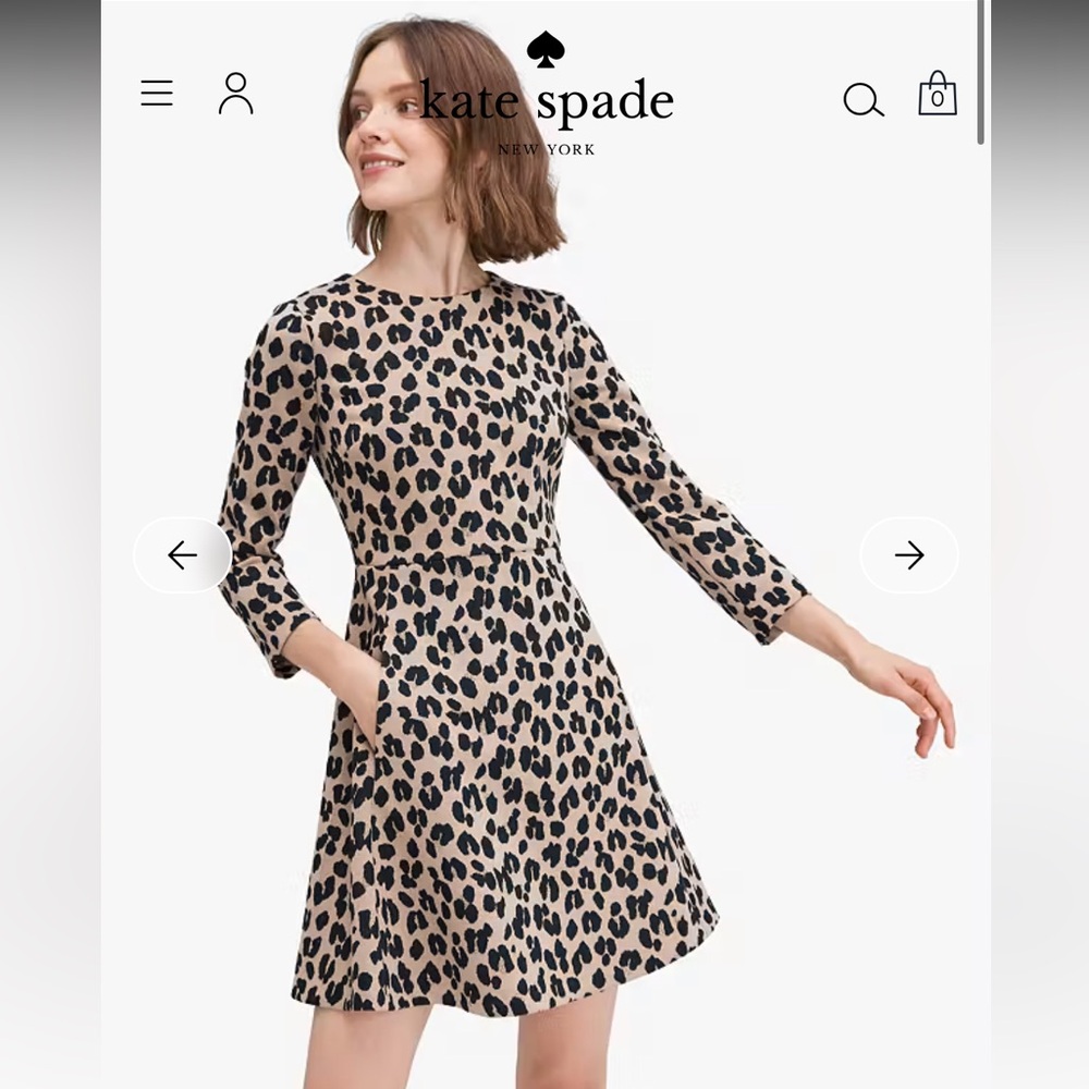 Kate Spade Forest Feline Leopard Print Dress